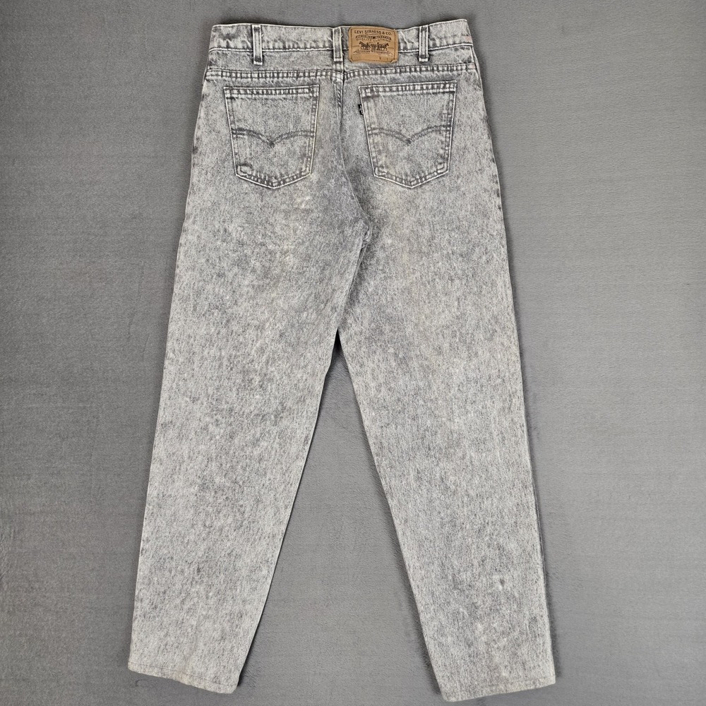 VTG Levi's 550 Gray Acid Wash Jeans Mens 34x34 (Fit 32x30) Relaxed Fit USA Made